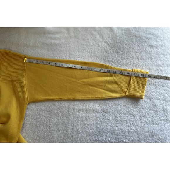 J. Jill Sweater L Mustard Yellow striped Ribbed Pullover boat Neck Long Sleeve - Picture 4 of 8